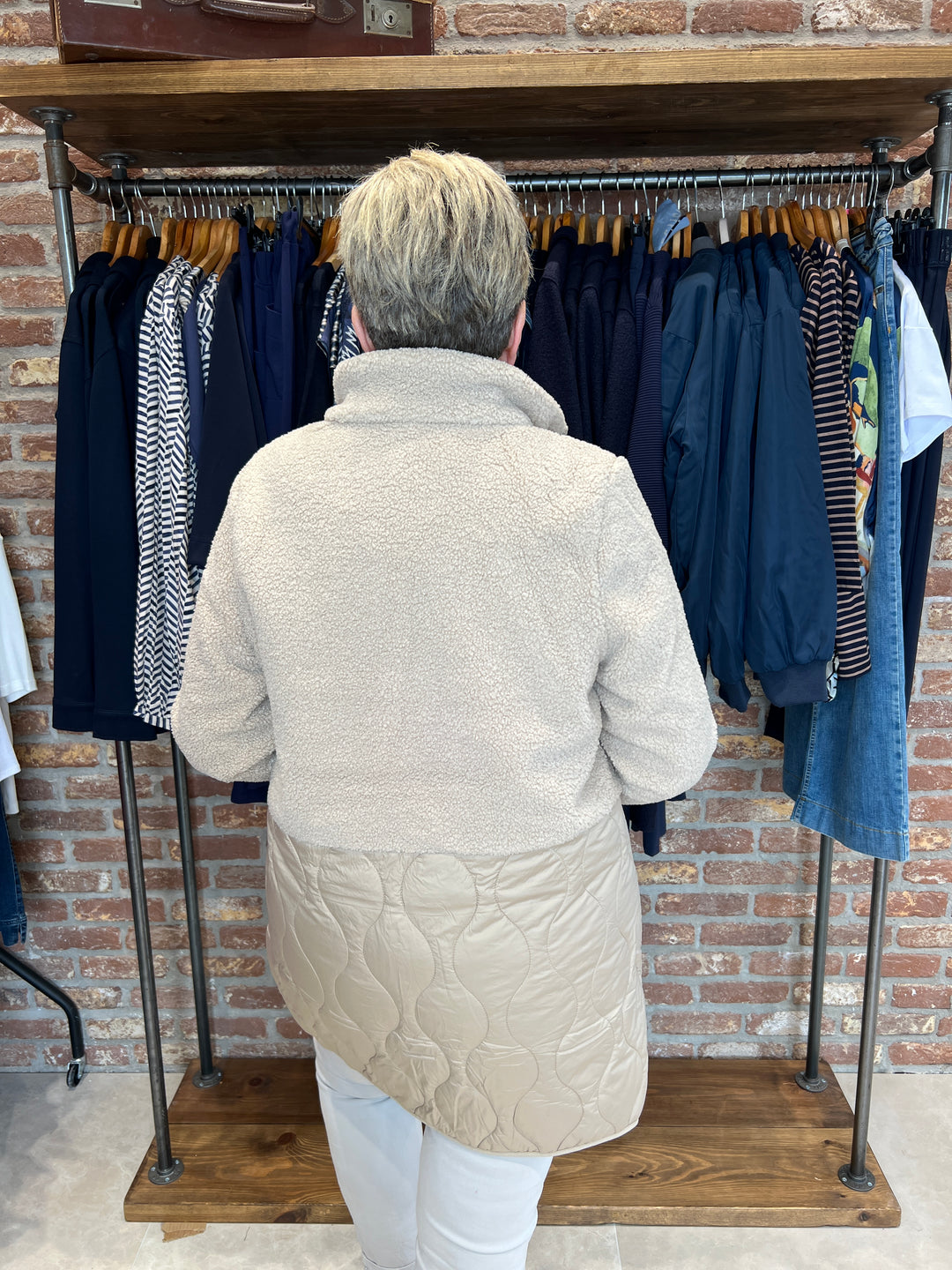 Street One Mat Mix Teddy Coat In Reef Sand