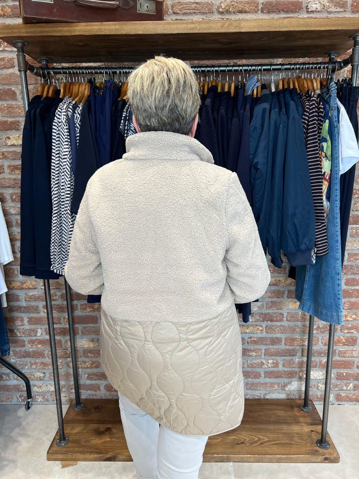 Street One Mat Mix Teddy Coat In Reef Sand