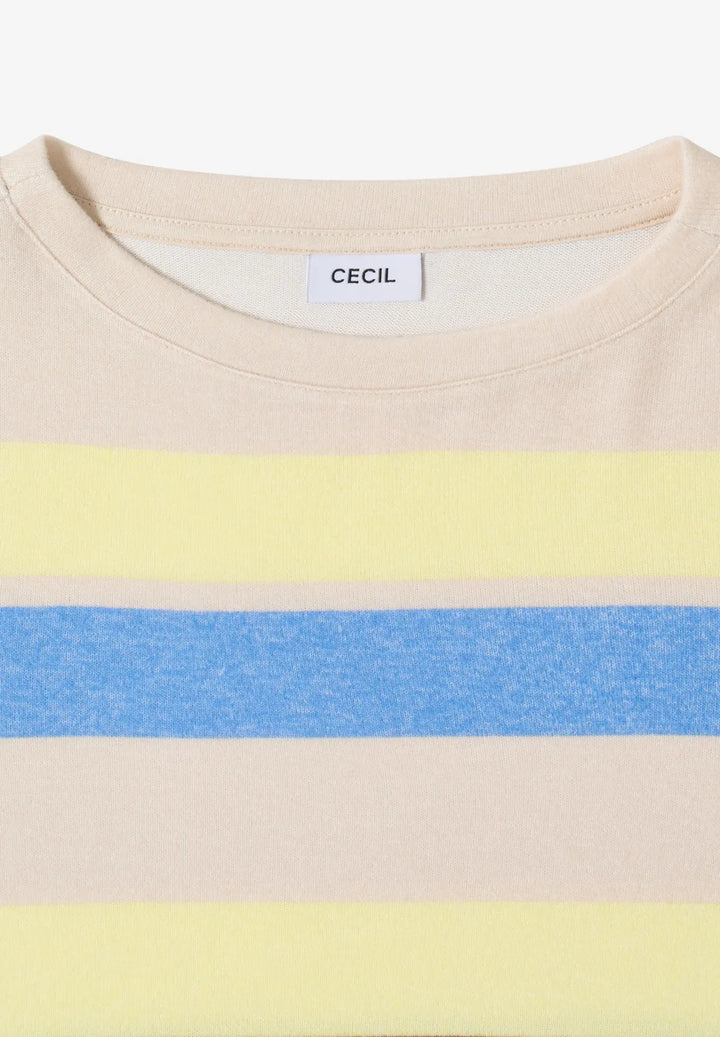 Cecil Striped Pullover In Urban Taupe Melange