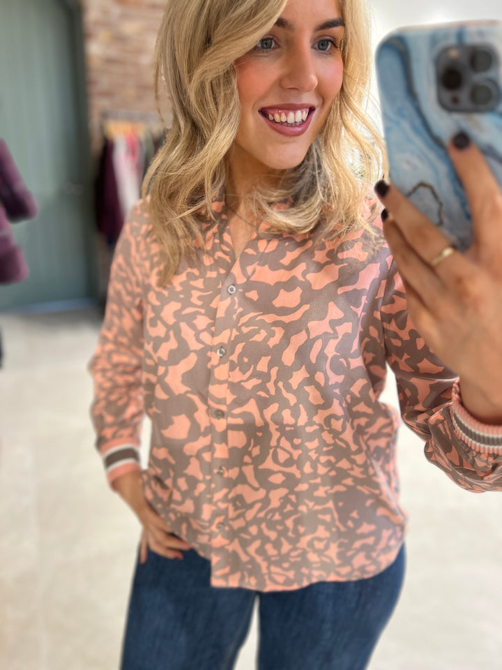 Street One Patterned Blouse In Light Apricot