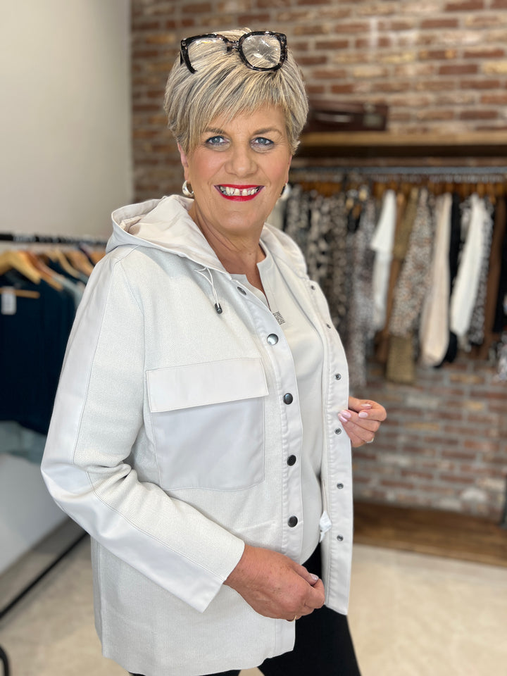 Monari Cardigan With Hood In Oat Milk