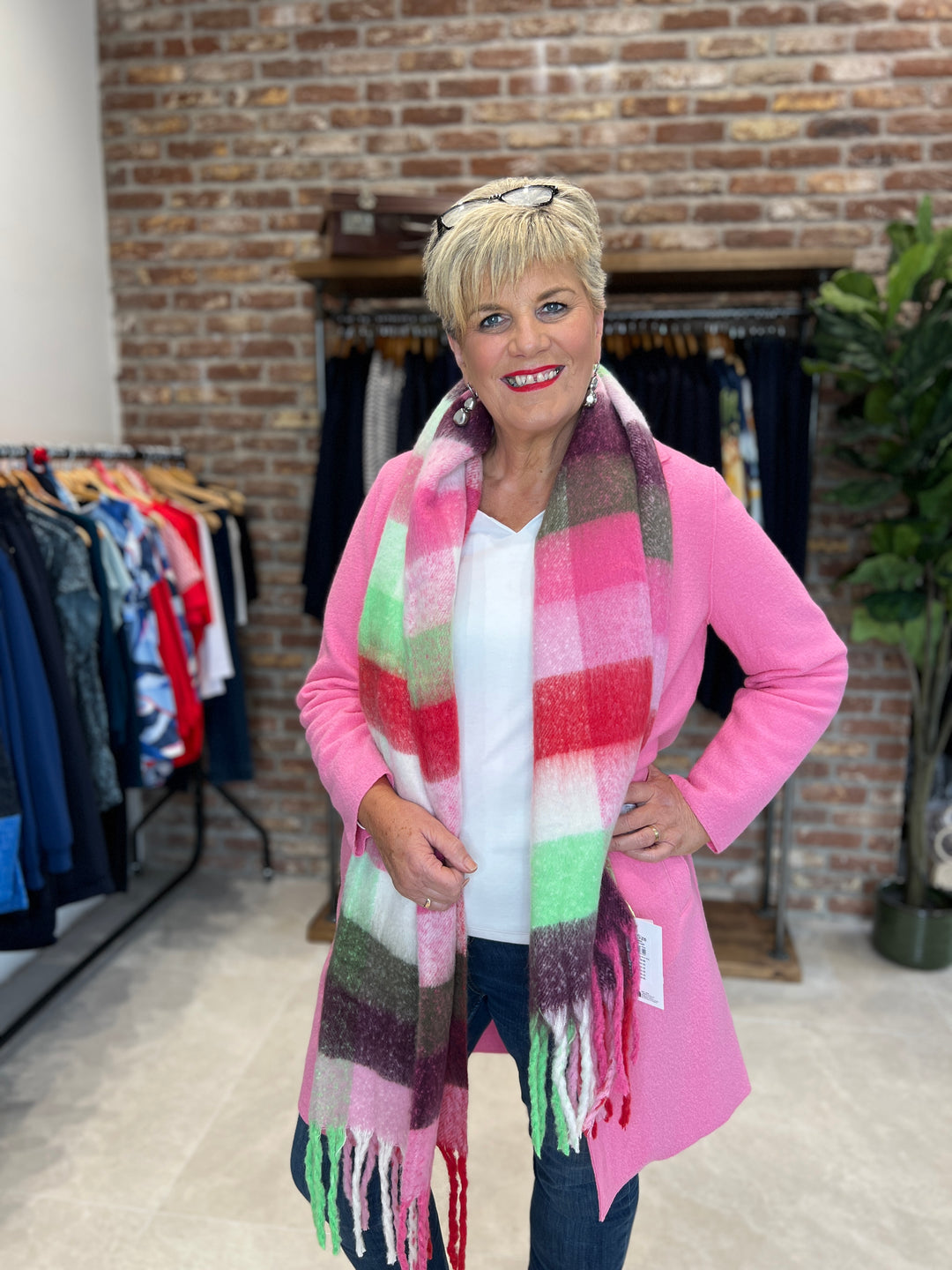 Nümph Nusasha Scarf In Pink Multi