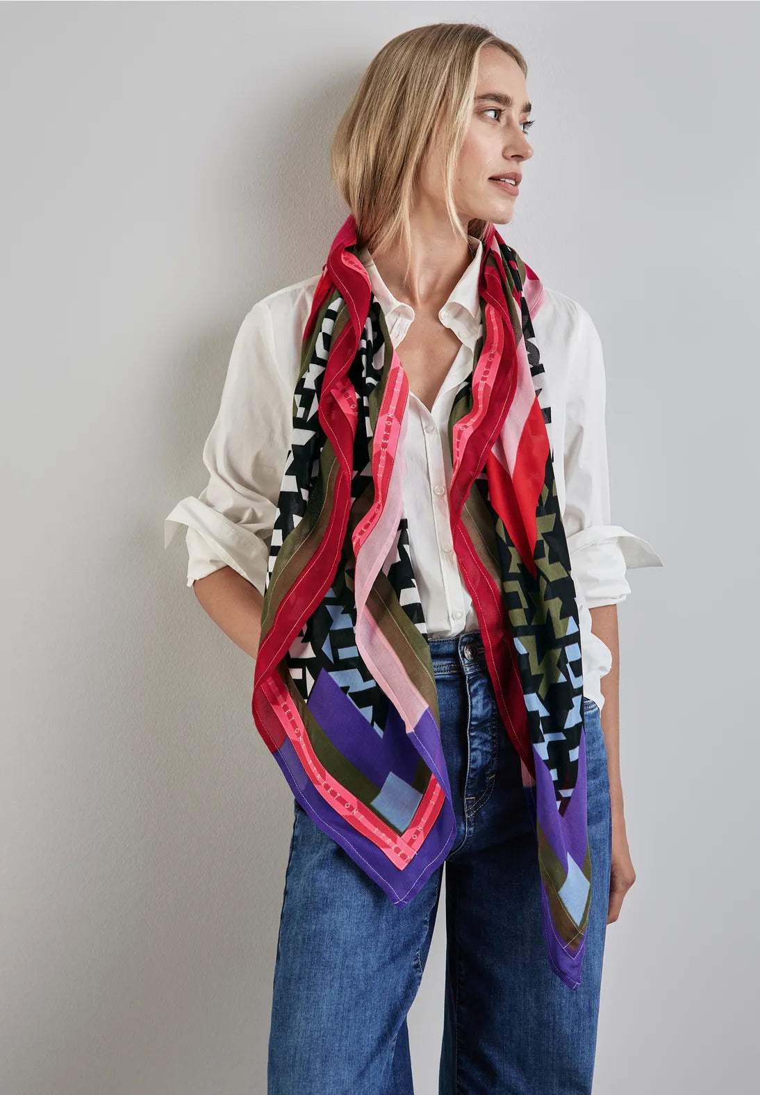 Street One Patterned Scarf In Multicoloured