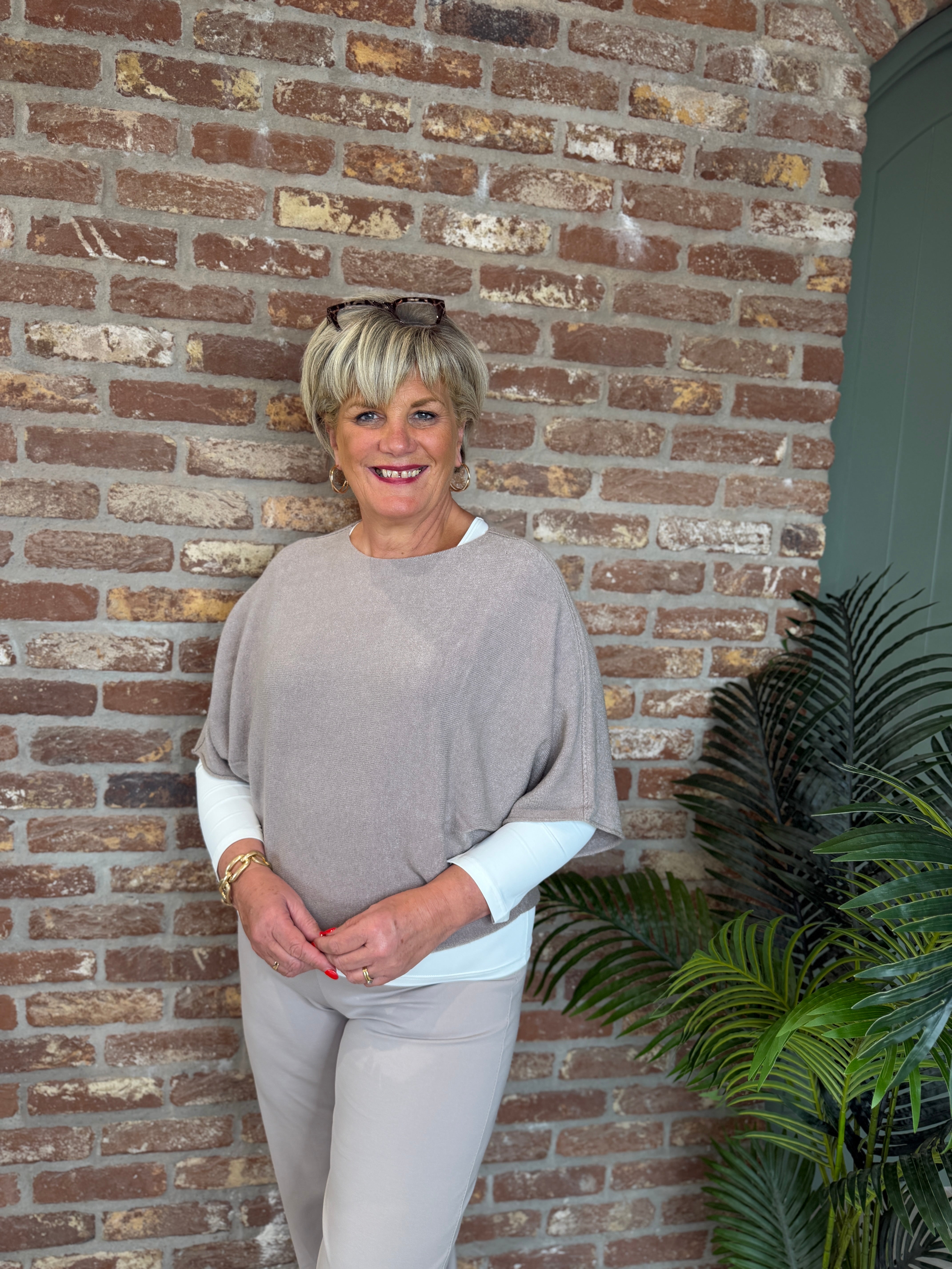 Wide Sleeve knit in Taupe