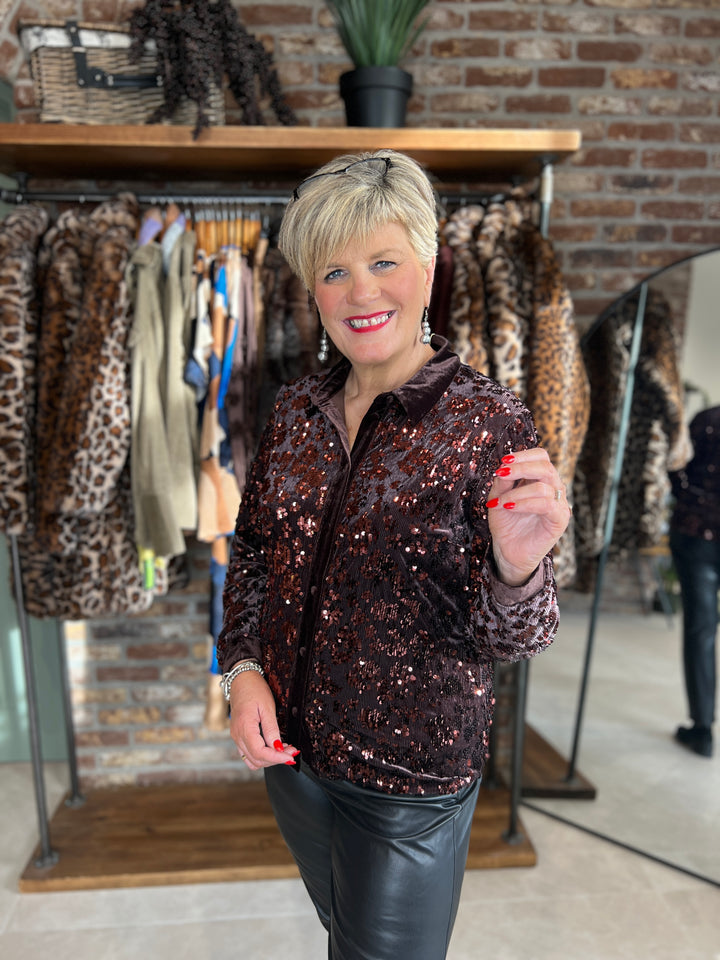 Nümph Nukimsi Sparkle Shirt In Coffee