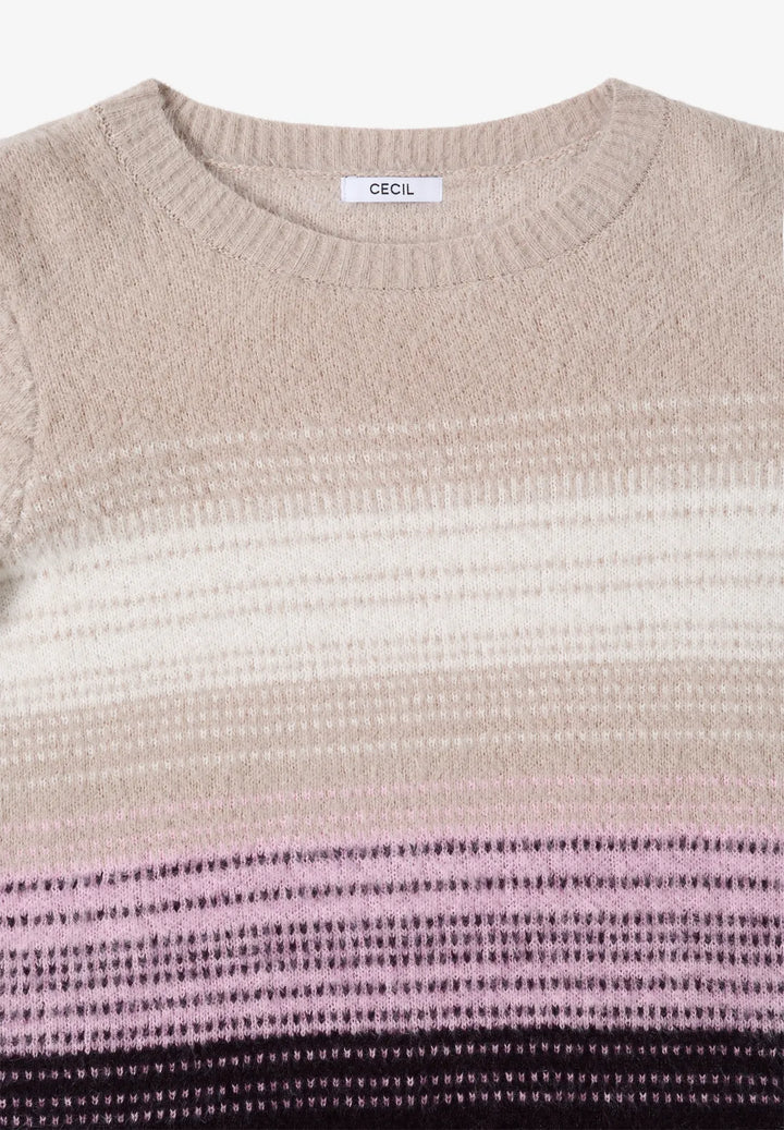 Cecil Striped Jumper In Eggplant Red