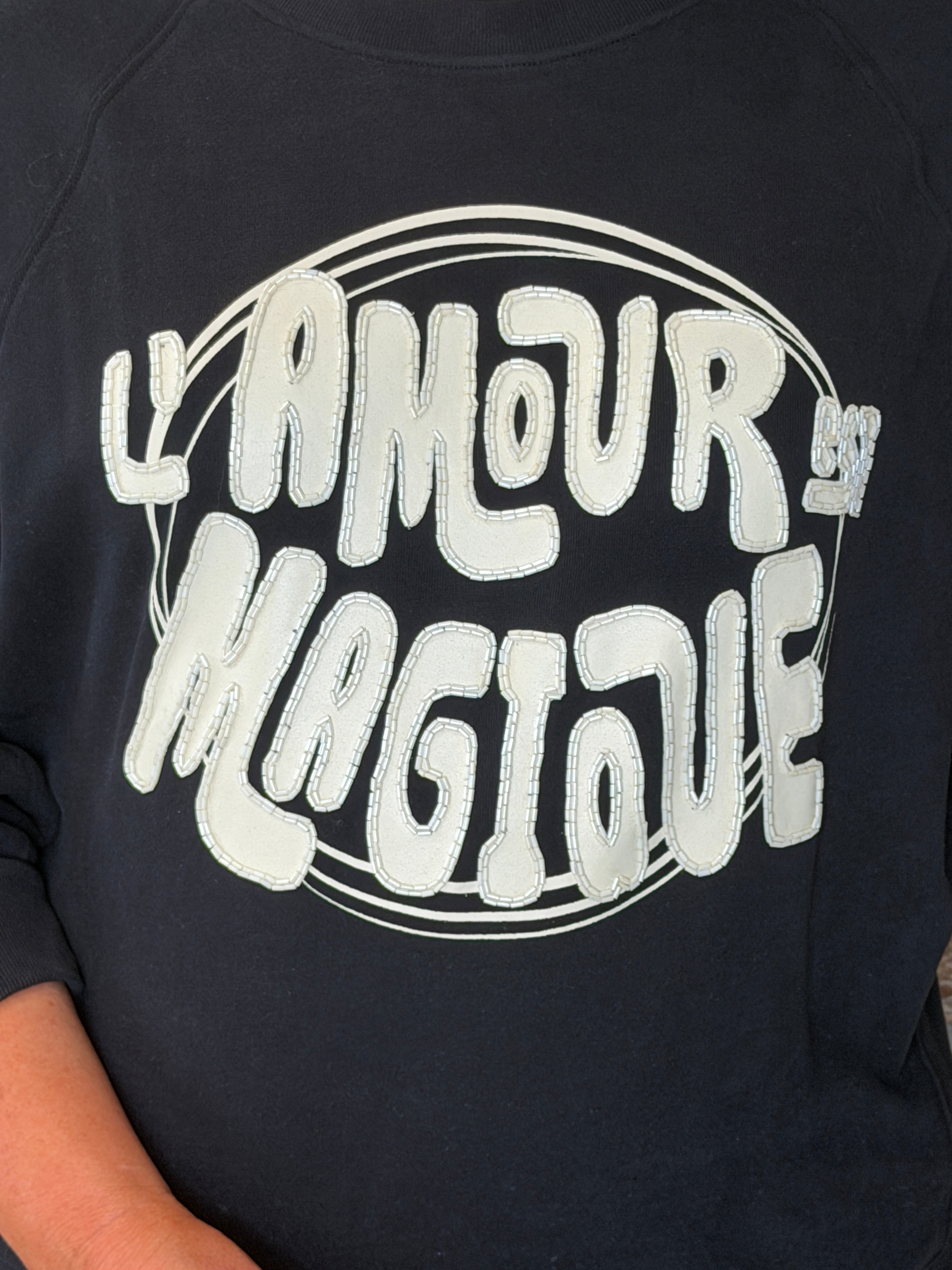 Oui wording sweatshirt in black