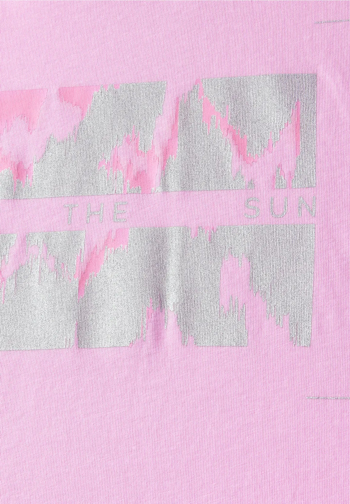Cecil Metallic Foil T-shirt In Cherry Blossom