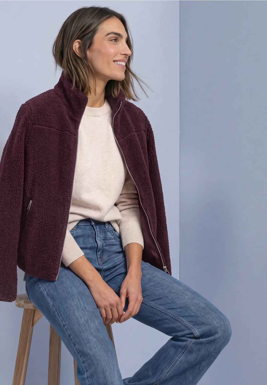 Teddy jacket in Rustic Rouge