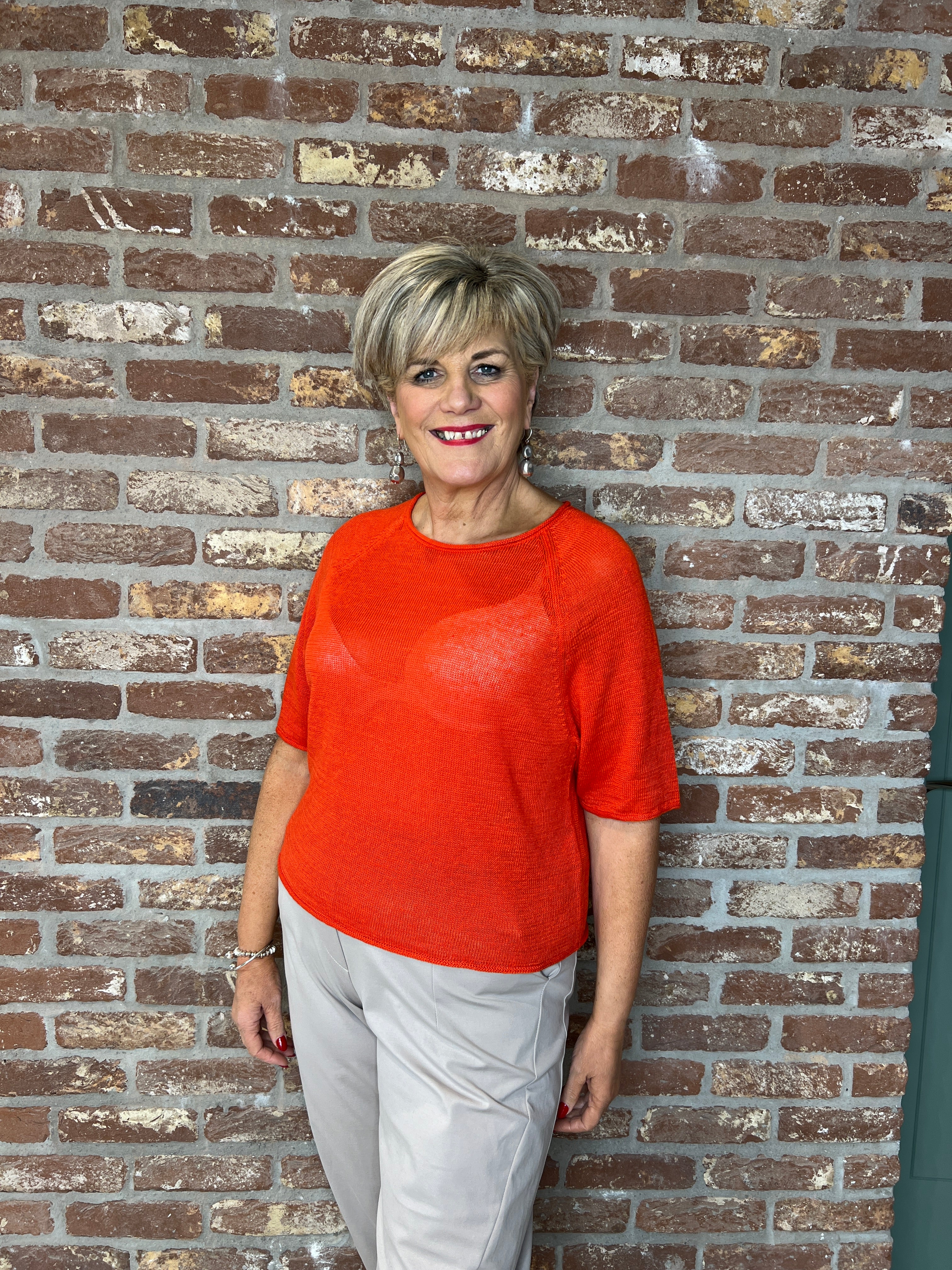 Oui Pure Linen Pullover In Pinciana