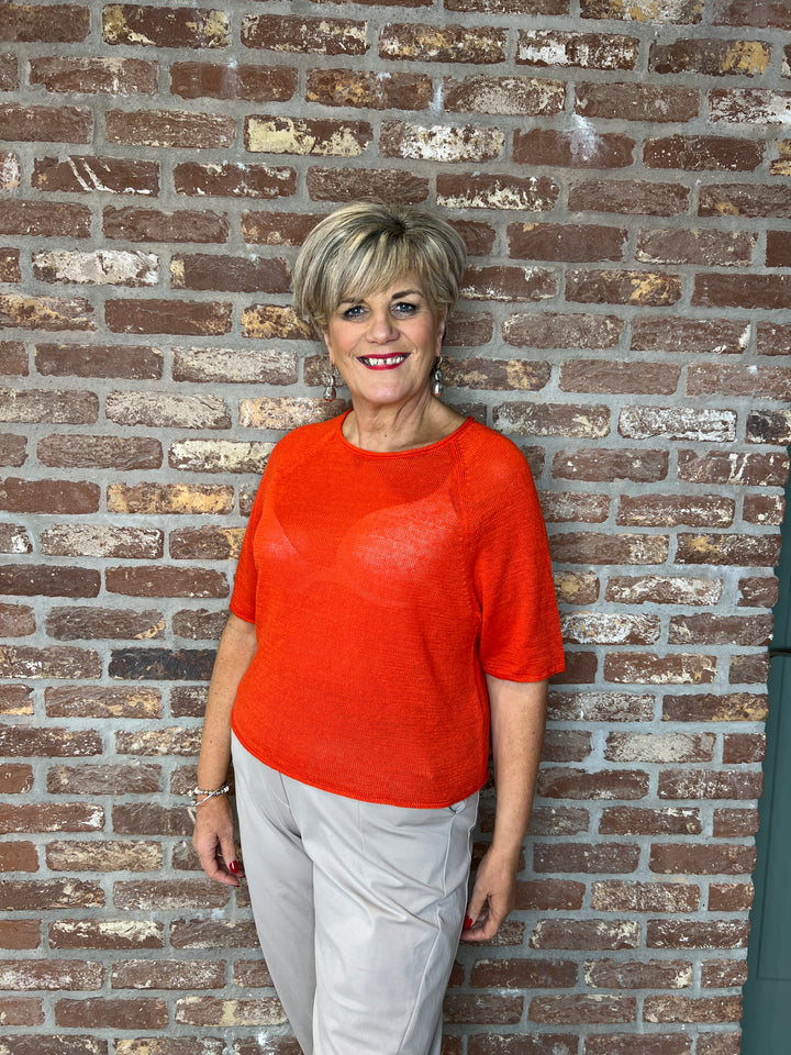 Oui Pure Linen Pullover In Pinciana