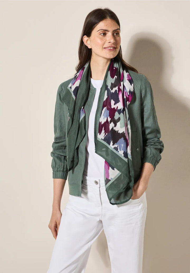 Cecil Printed Cloth Scarf In Vanilla White