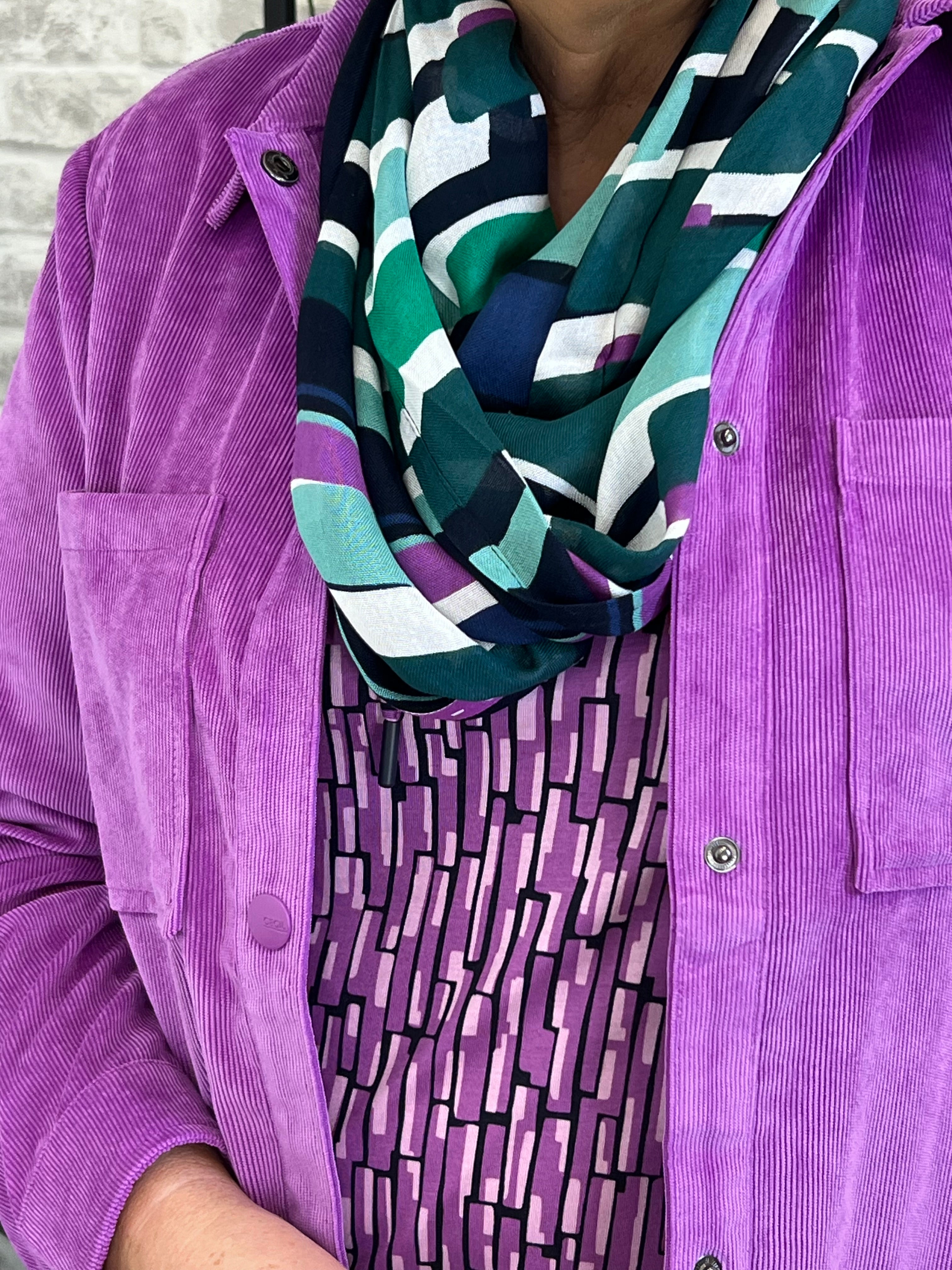 Cecil Cord Jacket In Iced Violet