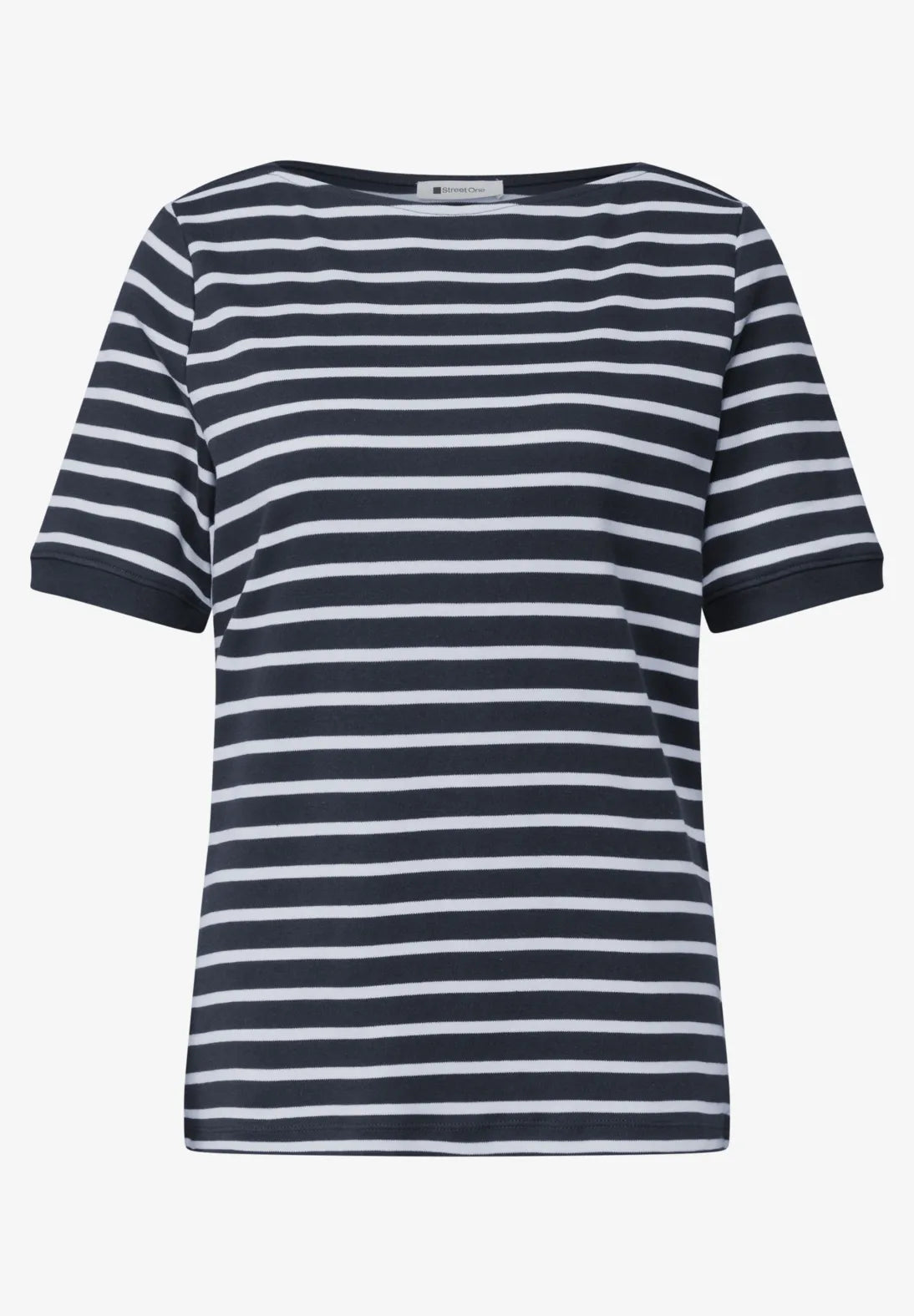 Street One boat neck Top in Darkest Blue