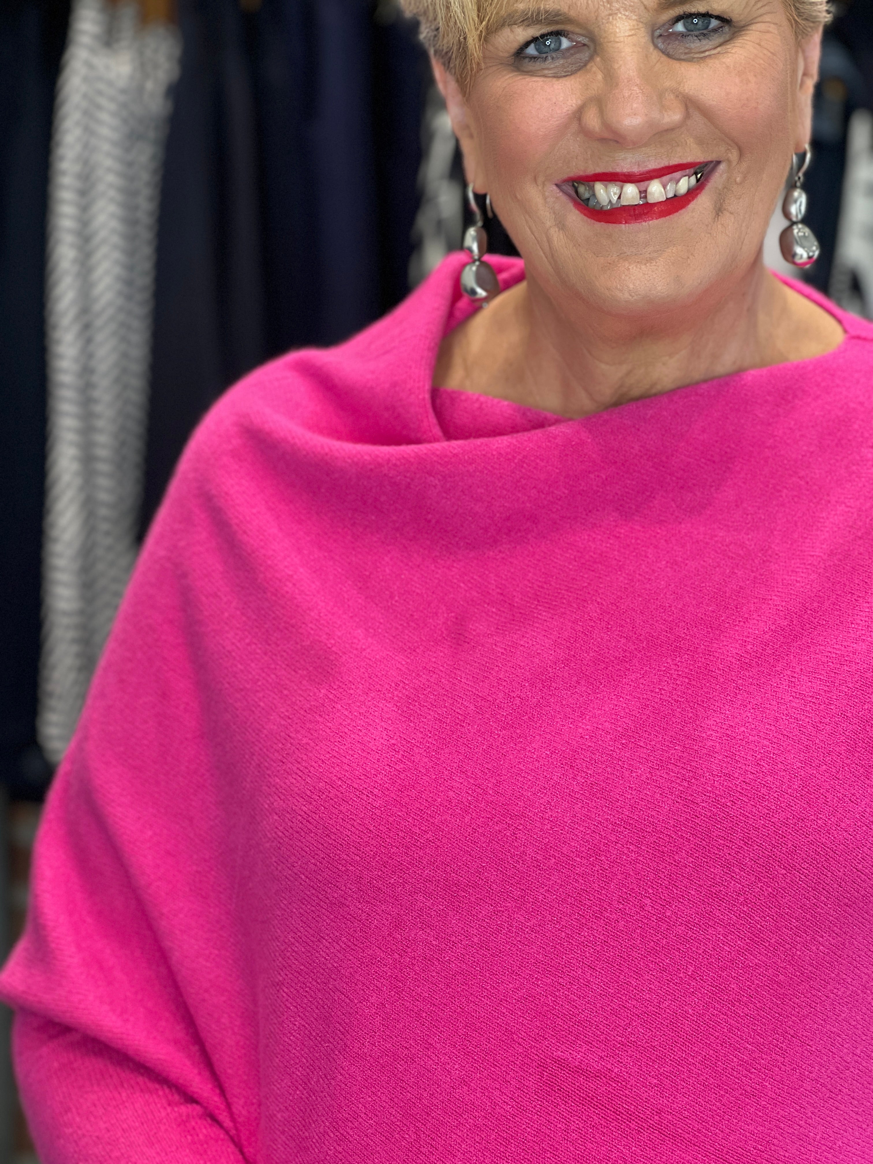 Deck By Decollage Asymmetric Knit In Pink