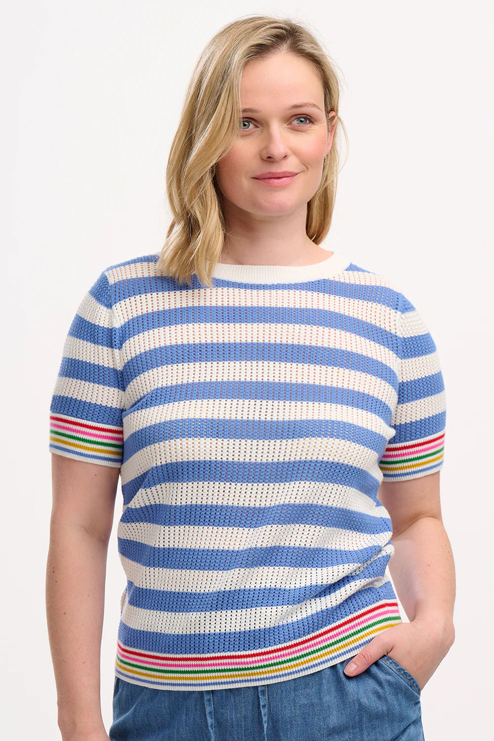Sugarhill Brighton Arden Knit Top In Blue Multi