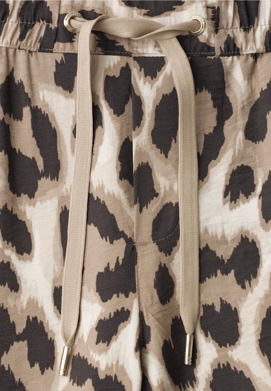 Street One Leopard Trousers In Timeless Beige