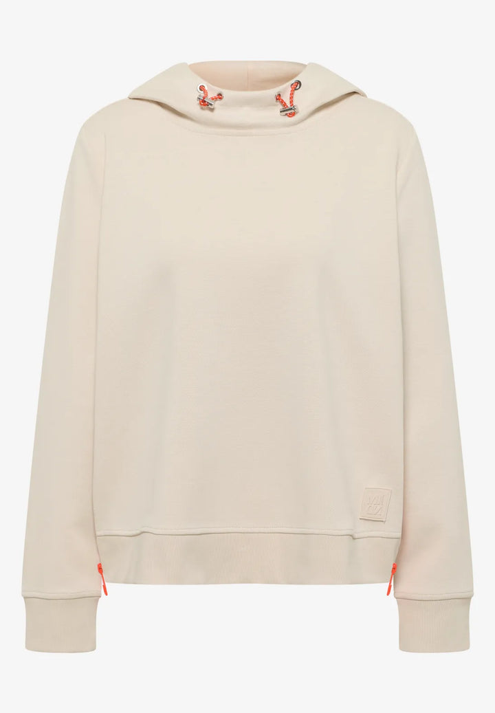 Cecil Hoodie With Zipper Details In Pearl Beige