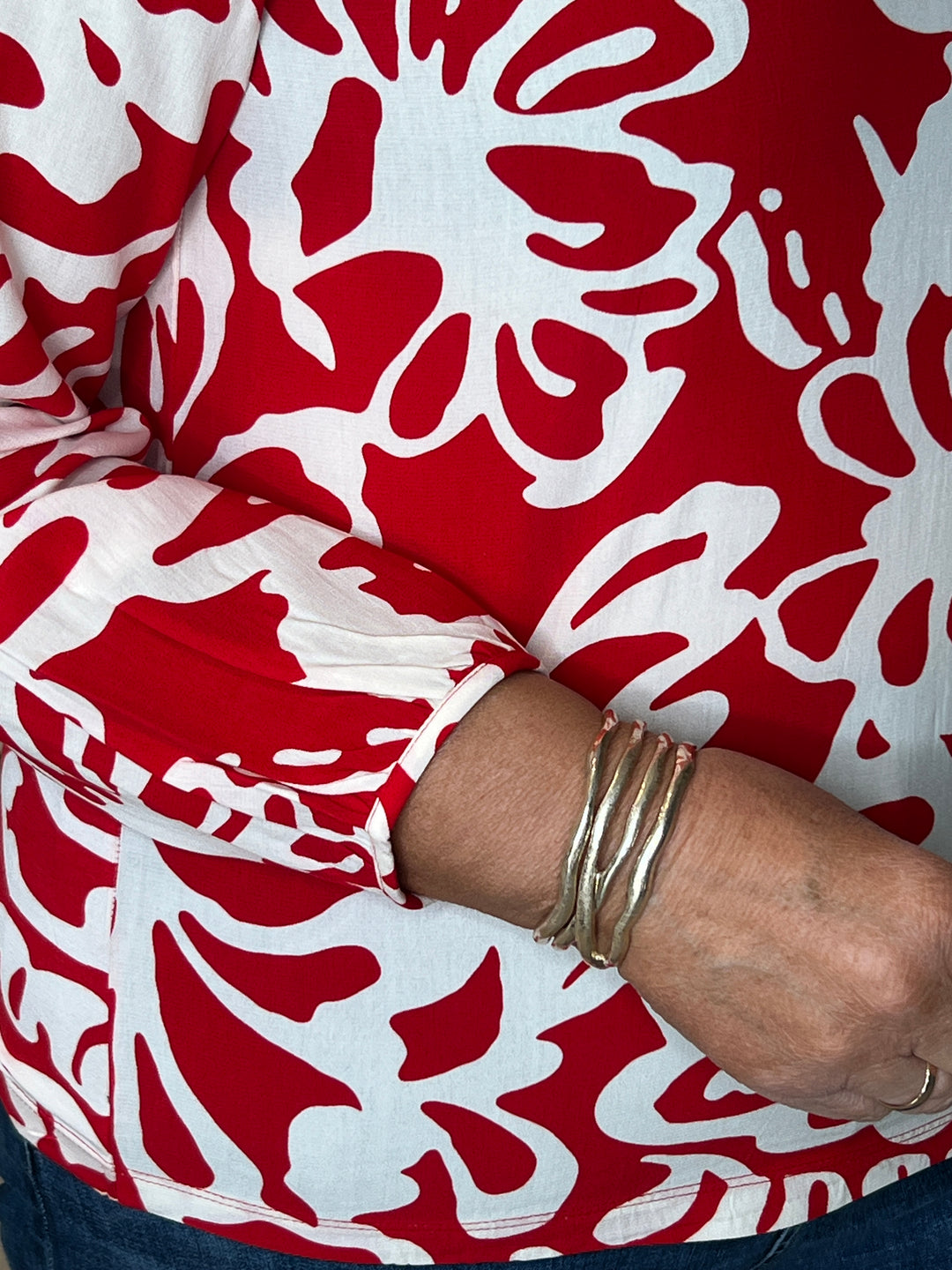 Street One floral blouse In Salsa Red