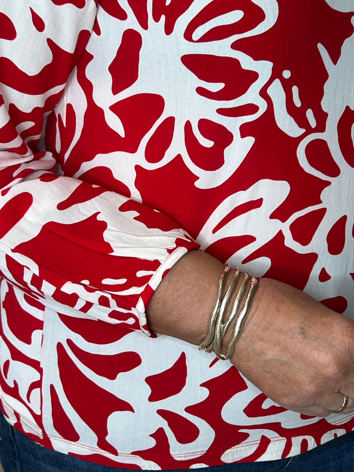 Street One floral blouse In Salsa Red