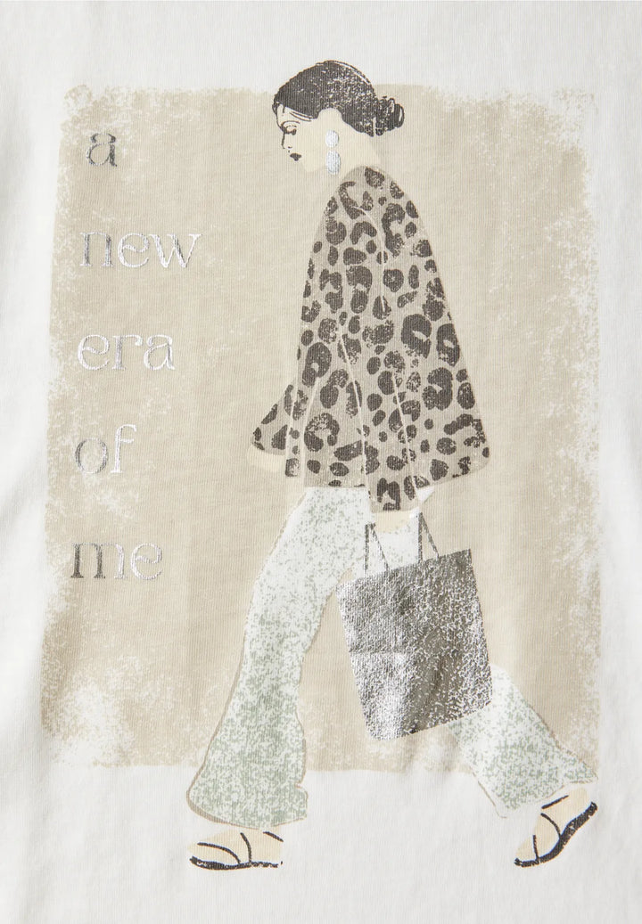 Street One Lady Print t-shirt In off white