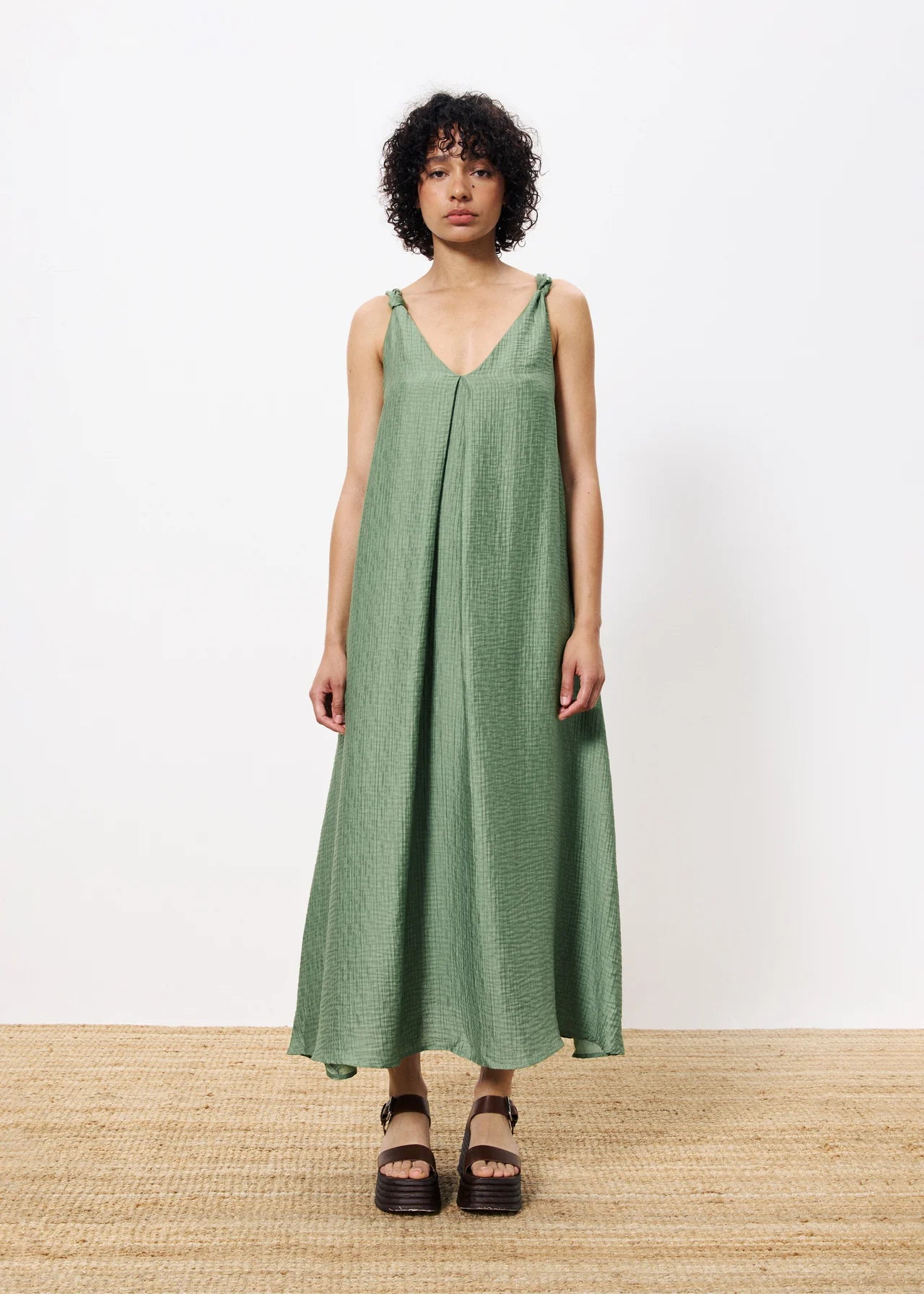 FRNCH Robe Dress In Vert Green