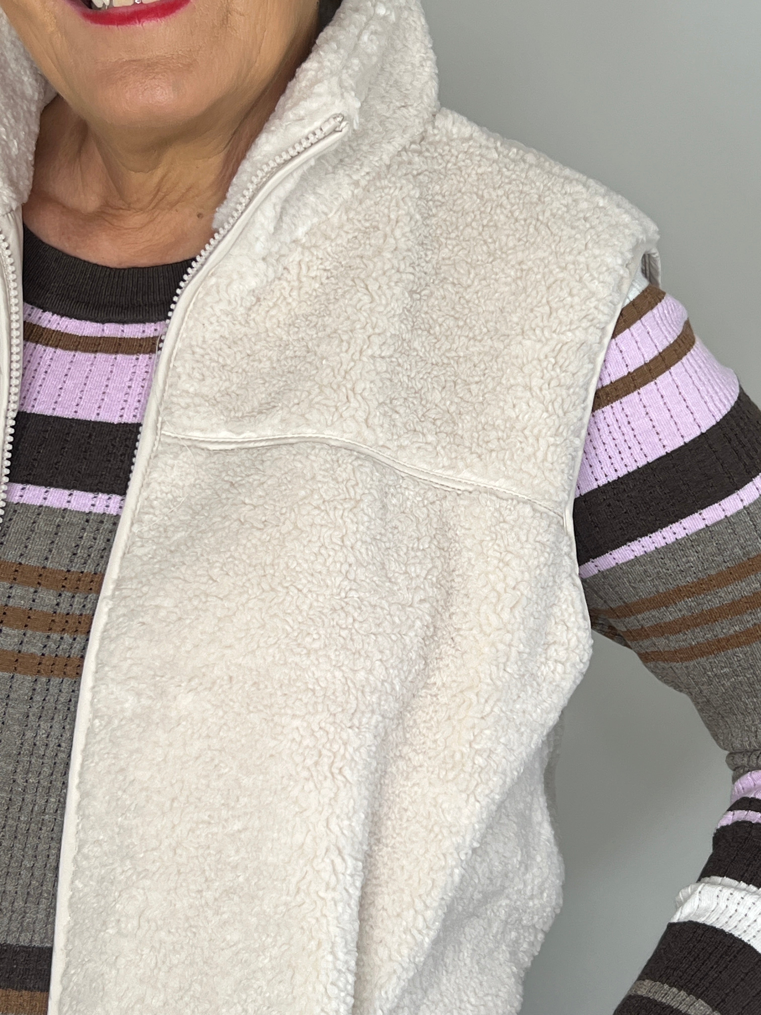 Cecil Teddy Waistcoat In Teddy Vanilla