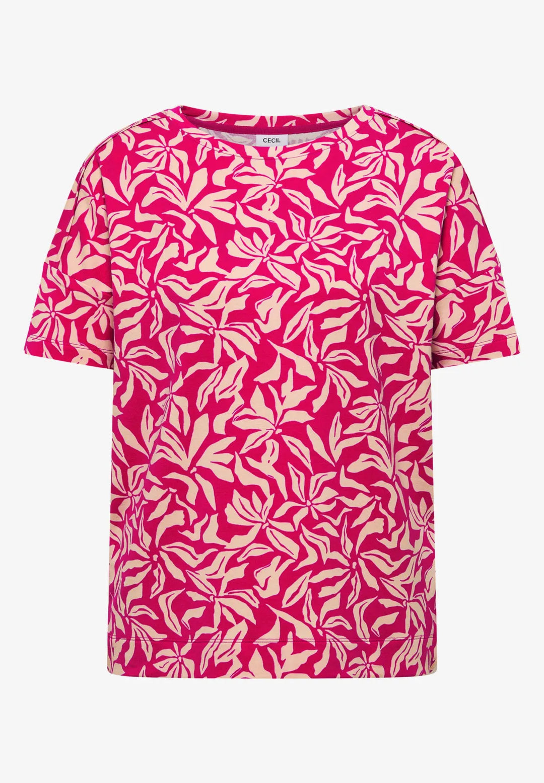 Cecil Floral patterned t-shirt In beetroot pink