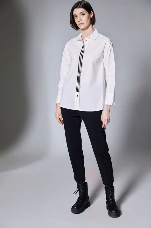 Peruzzi Centre Stripe Shirt In White