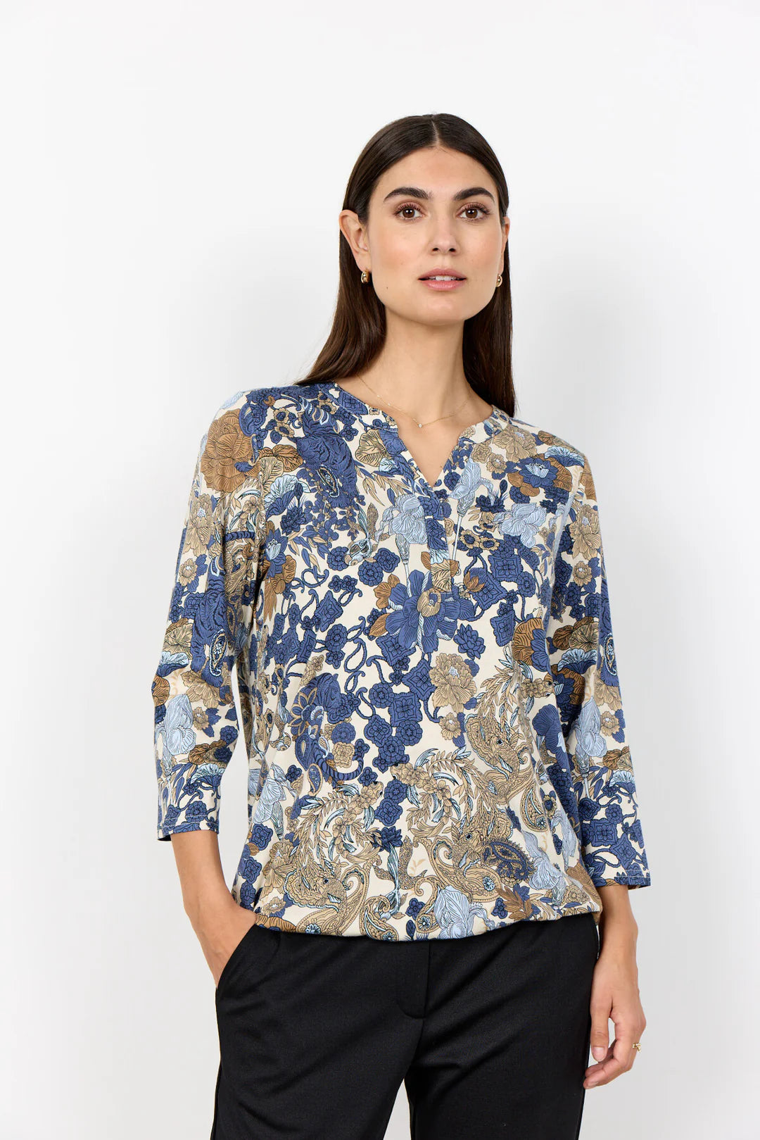 Soya Concept Paisley Felicity Top In Blue