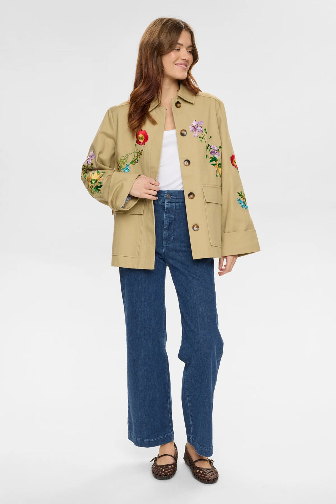 Nümph Nuvivalli Embroidery Jacket In Irish Cream