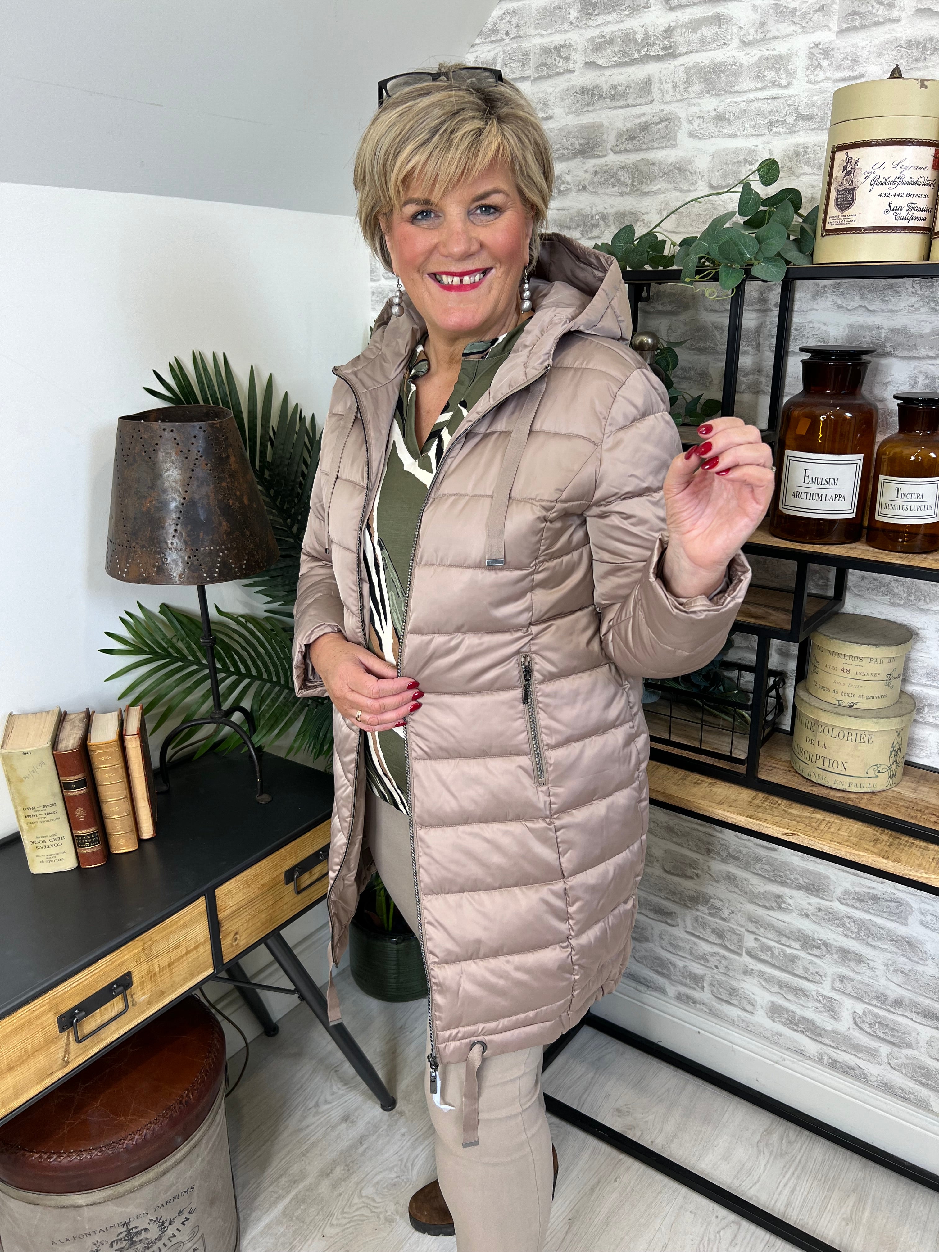 Monari Quilted Coat in Mocha