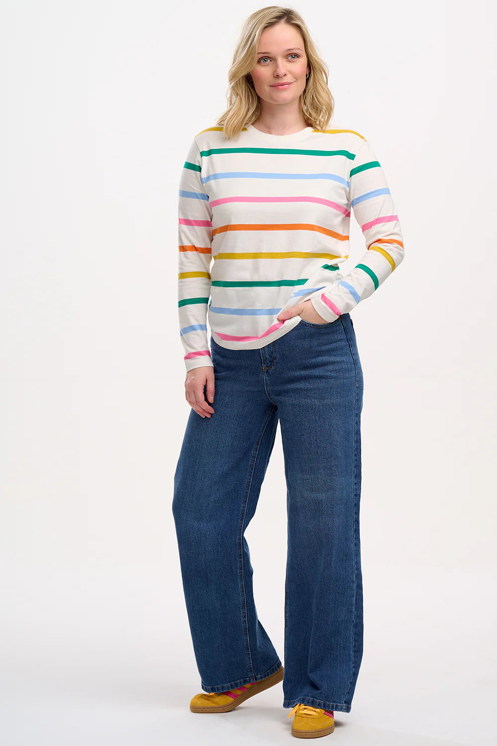 Sugarhill Brighton Brunswick Top In Rainbow Stripe