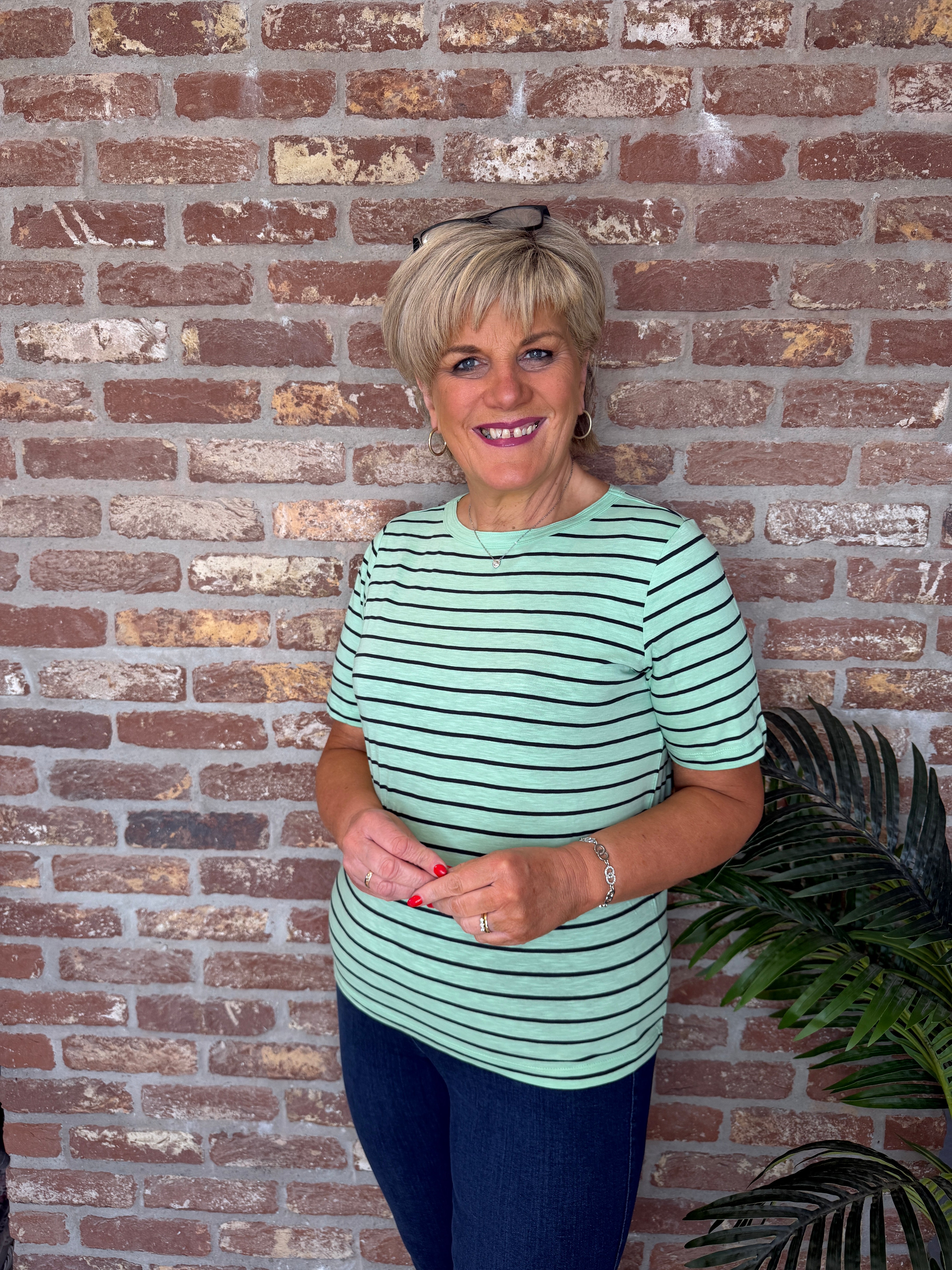 Cecil Striped T-shirt in Juicy Lime