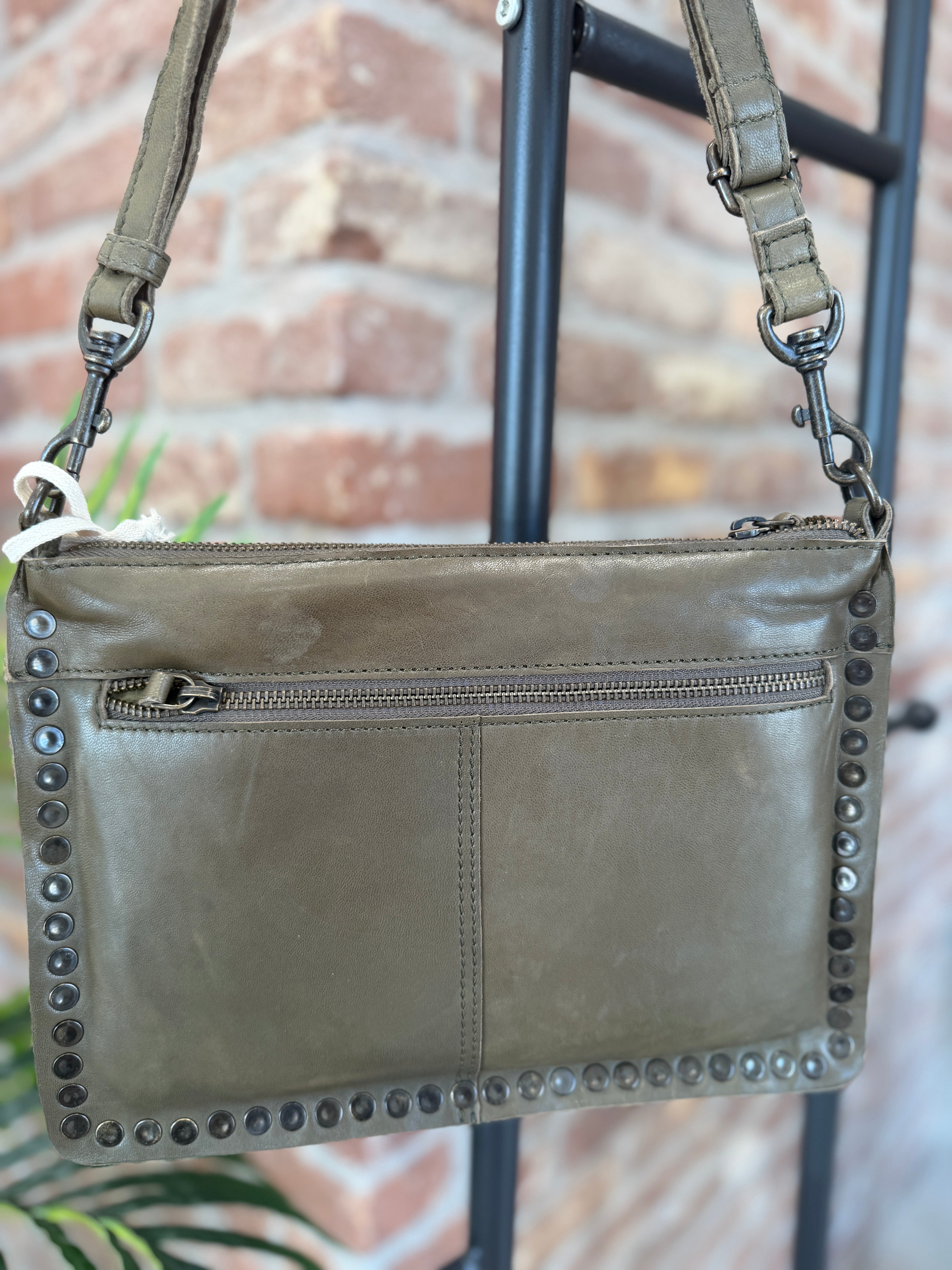 BIBA leather Portland Crossbody bag in Khaki