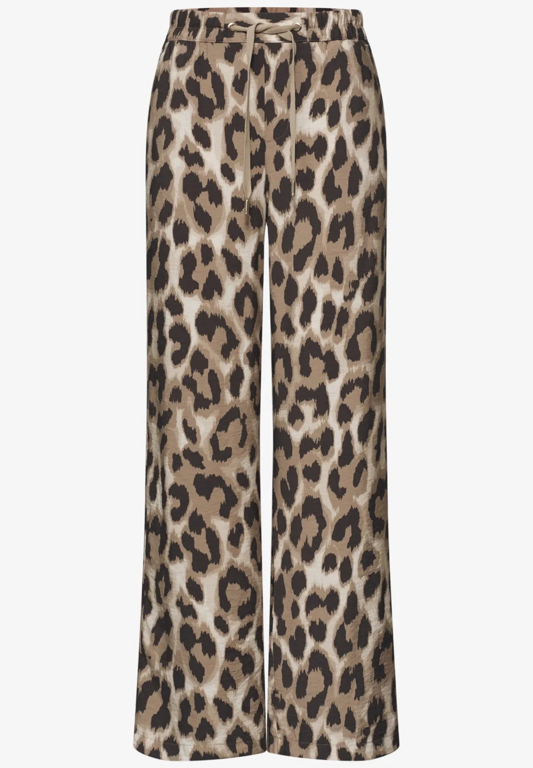 Street One Leopard Trousers In Timeless Beige