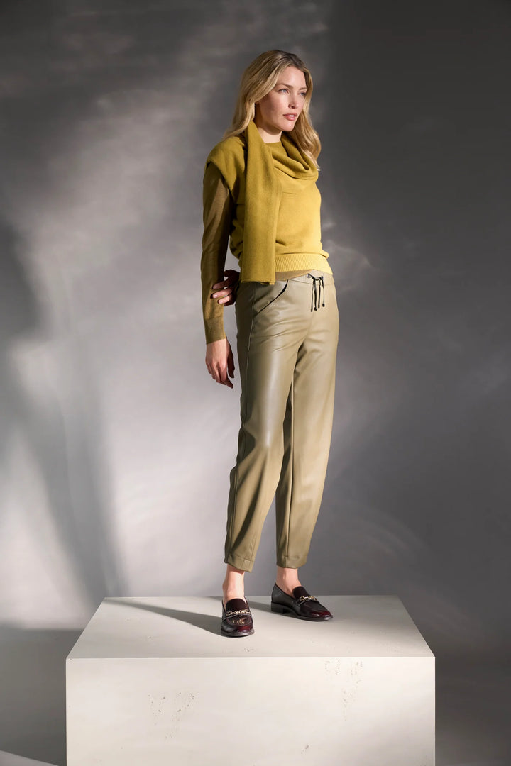 Stehmann Rhonda Pleather Trousers In Forest