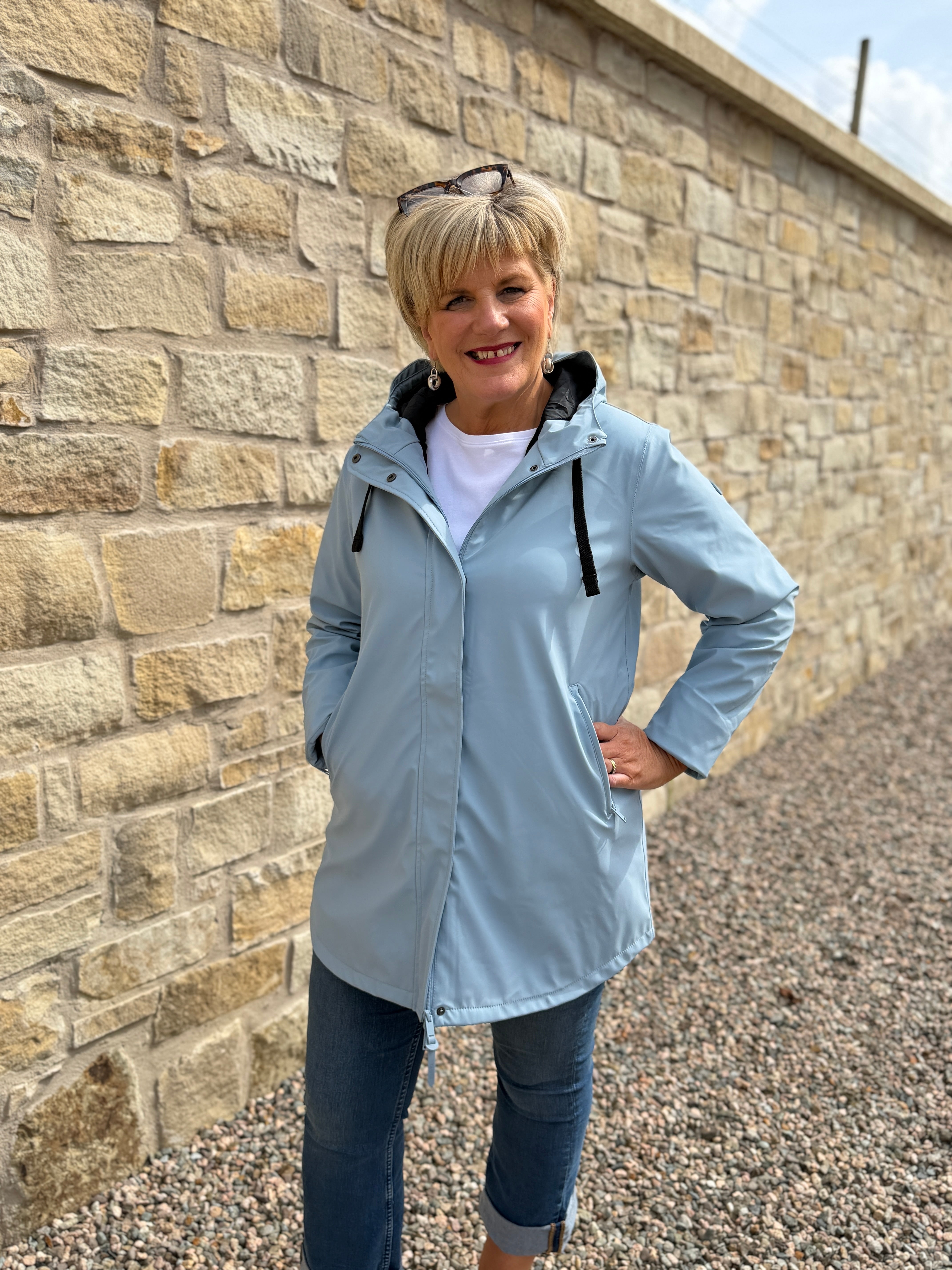 Snow raincoat in Ashley Blue