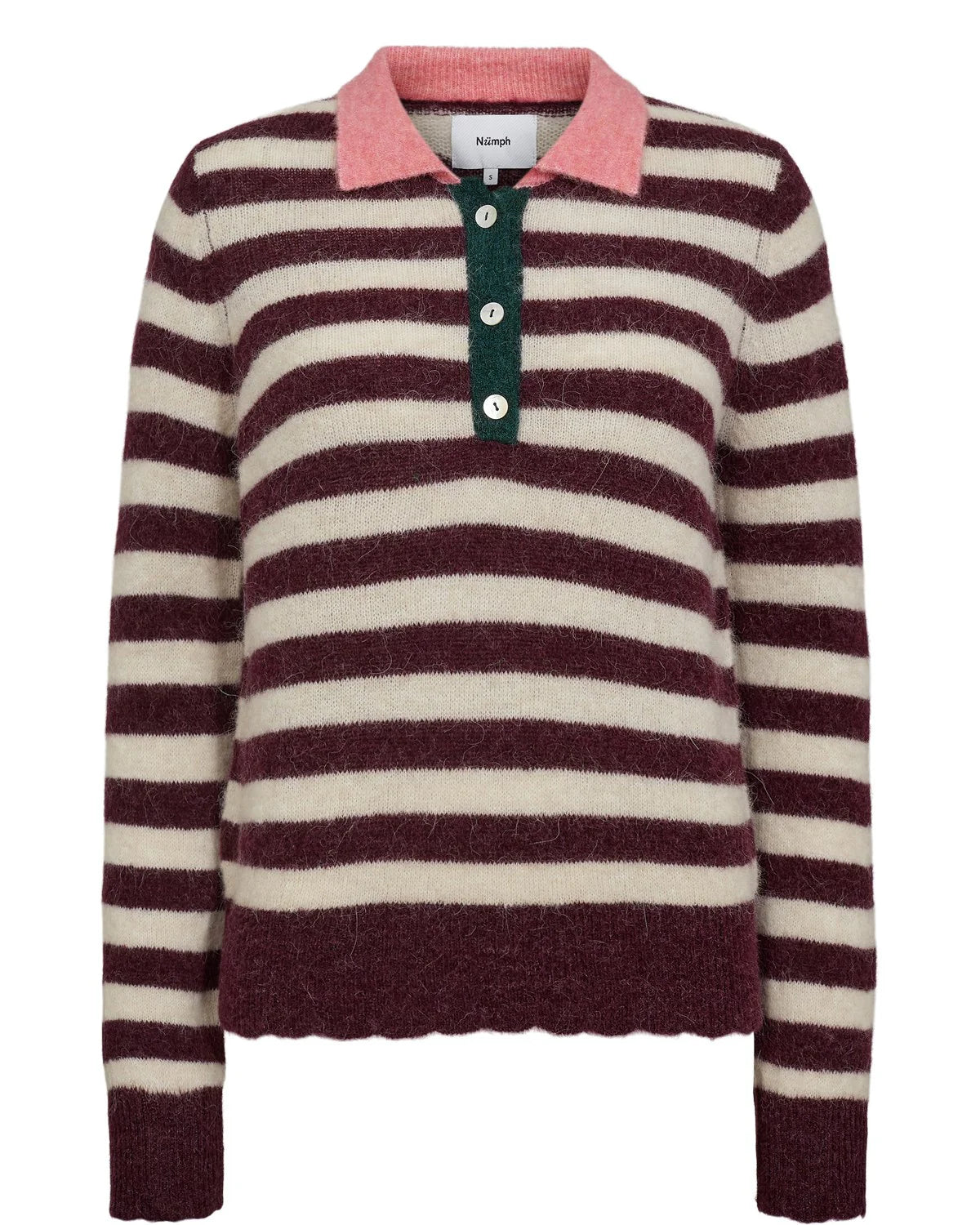 Nümph Niciara Striped Pullover In Wine