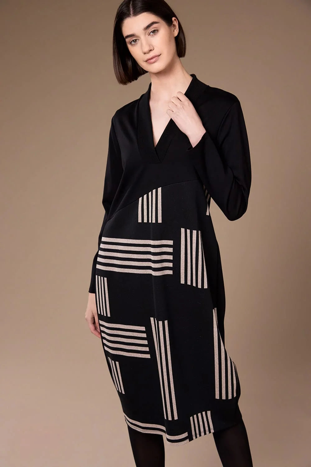 Peruzzi alternative stripe dress in Black