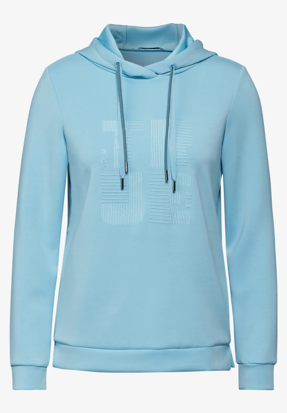 Cecil Printed Hoodie In Turquoise