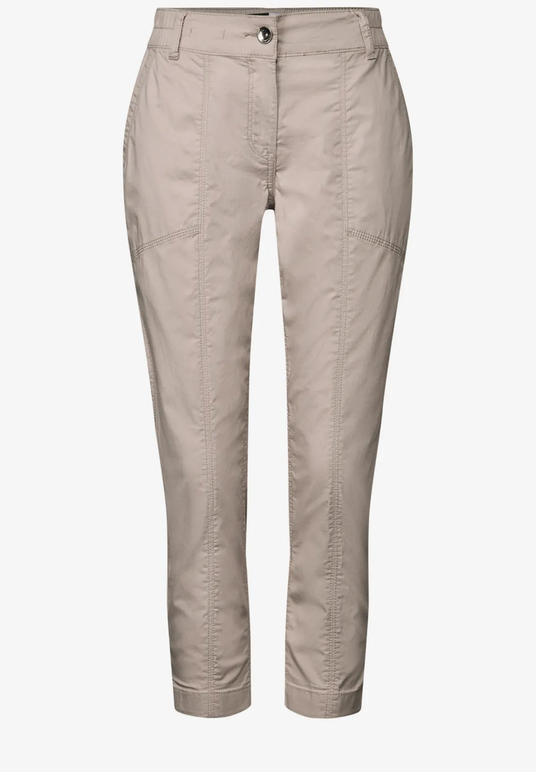 Cecil New York Cropped Trousers In Boulder Beige