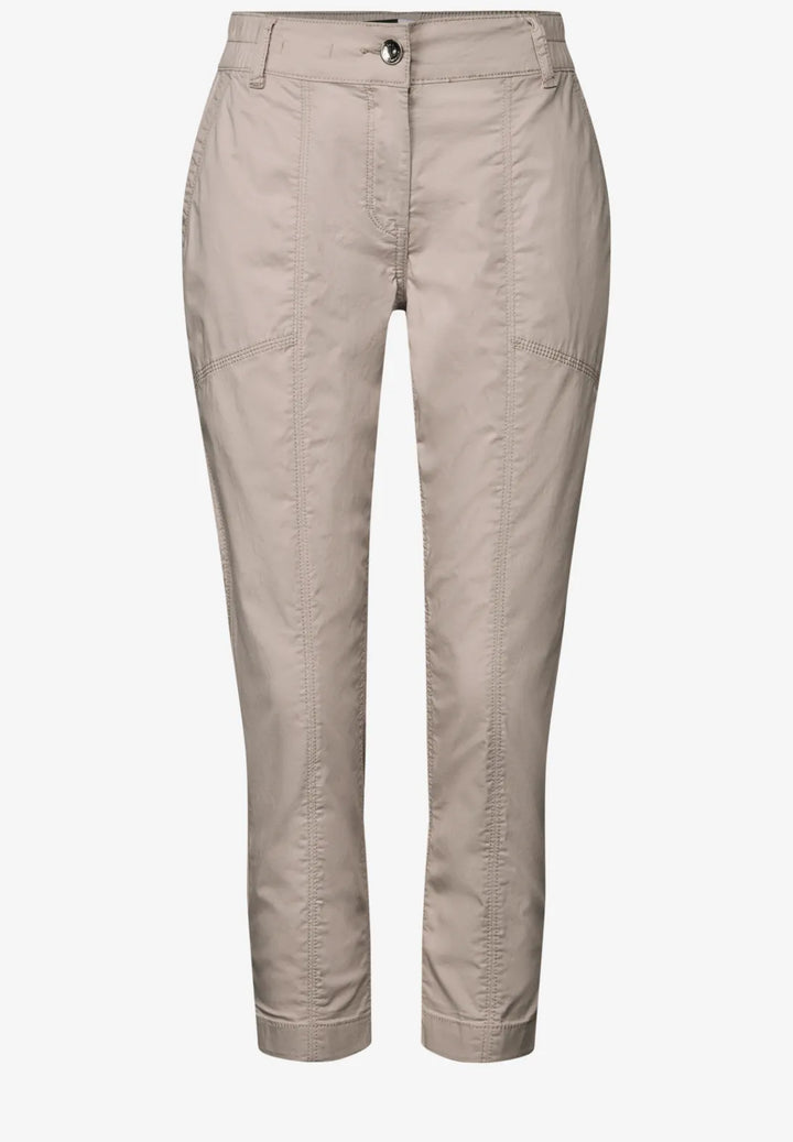 Cecil New York Cropped Trousers In Boulder Beige