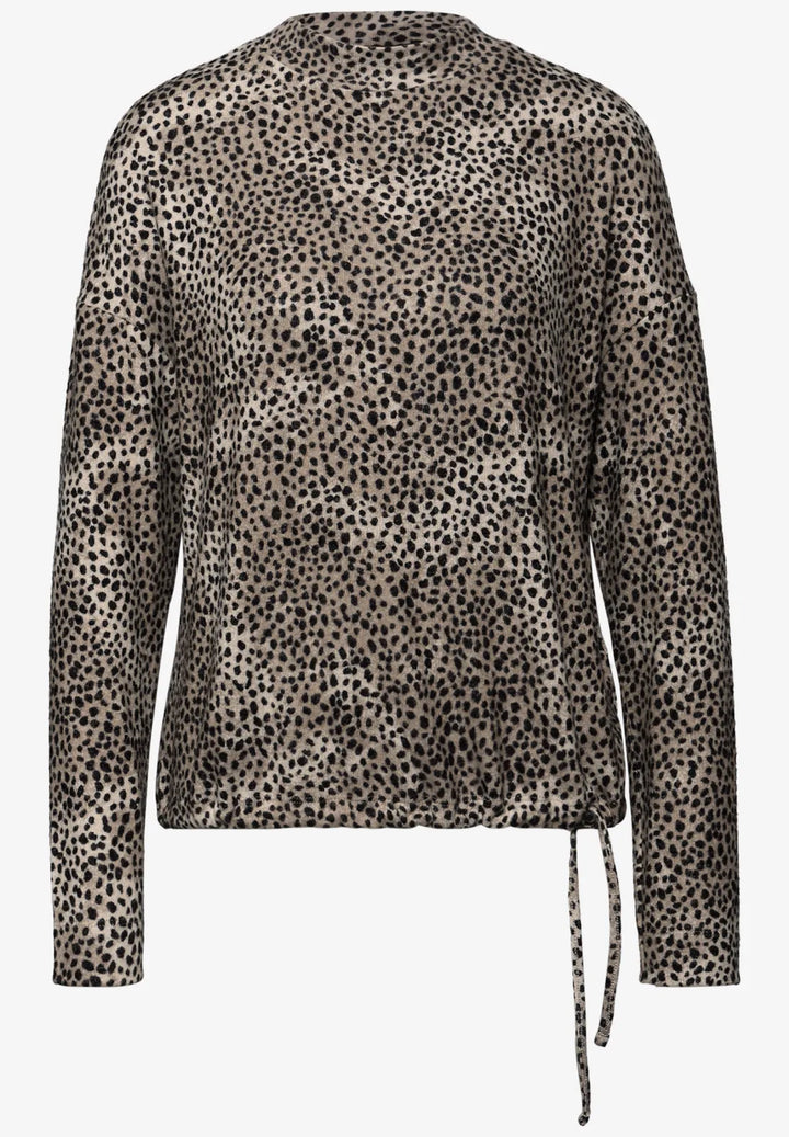 Street One sweatshirt With Leo print In Sanded Beige