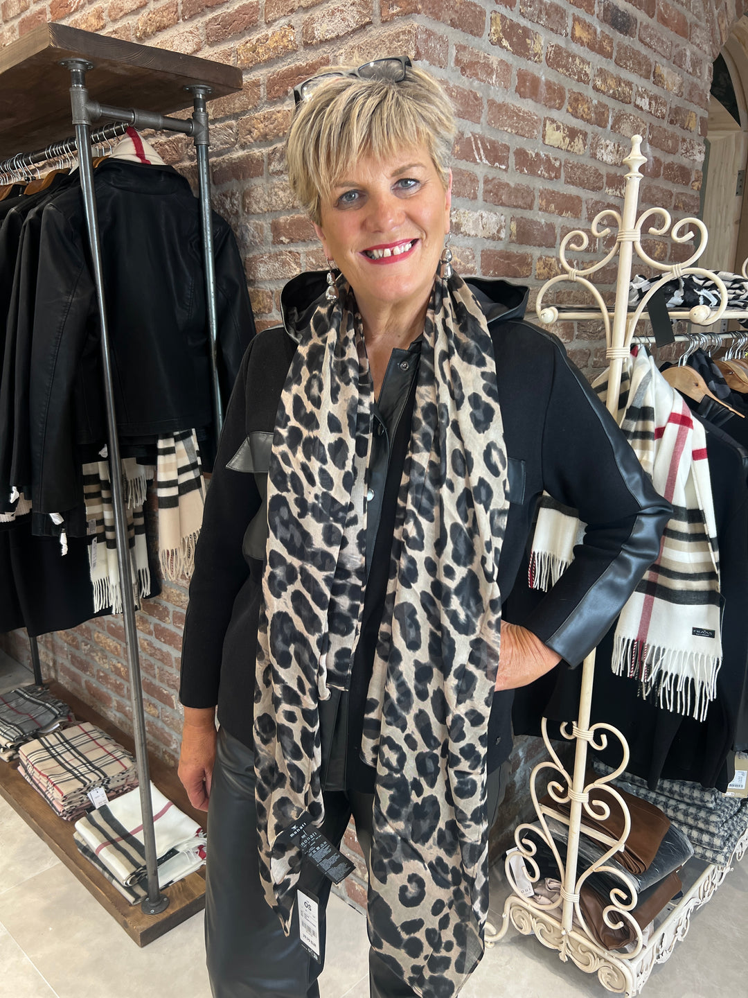 Monari Scarf With Print In Cinnamon