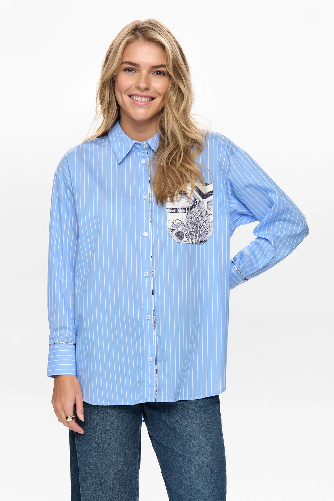 Nümph Nuaviva Striped Shirt In Hydrangea