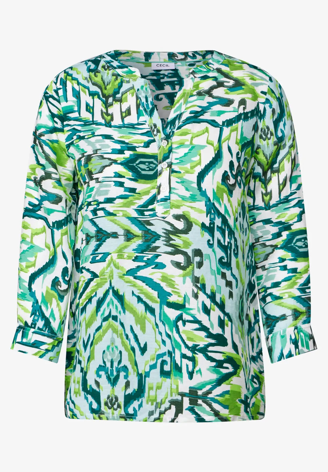 Cecil Linen Blouse In Green Lagoo