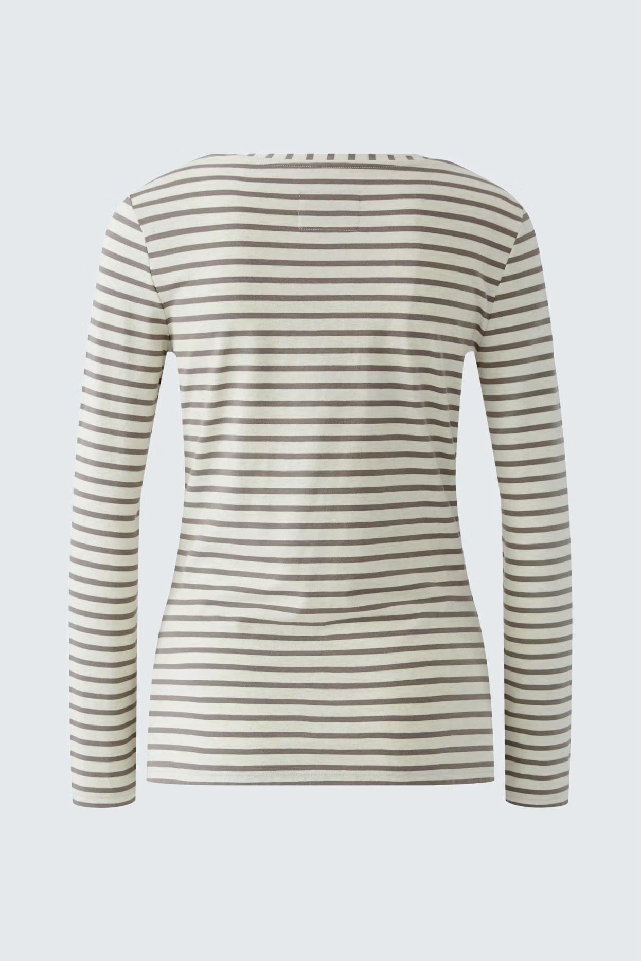 Oui Sumiko striped top in dark brown & off white