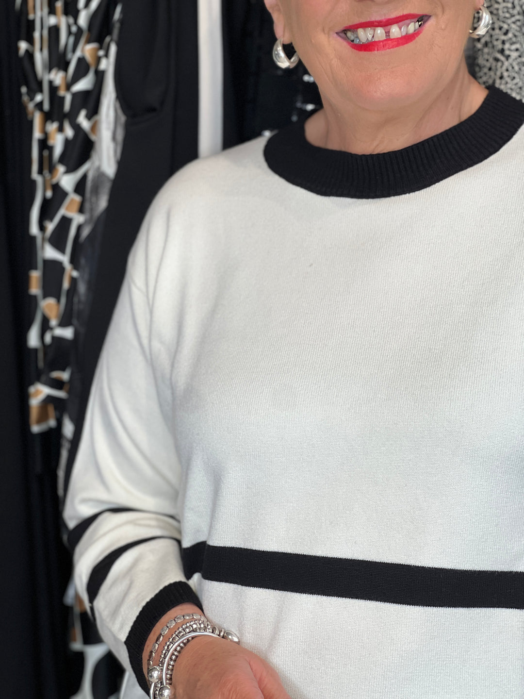 Peruzzi Side button knit In Ecru Multi