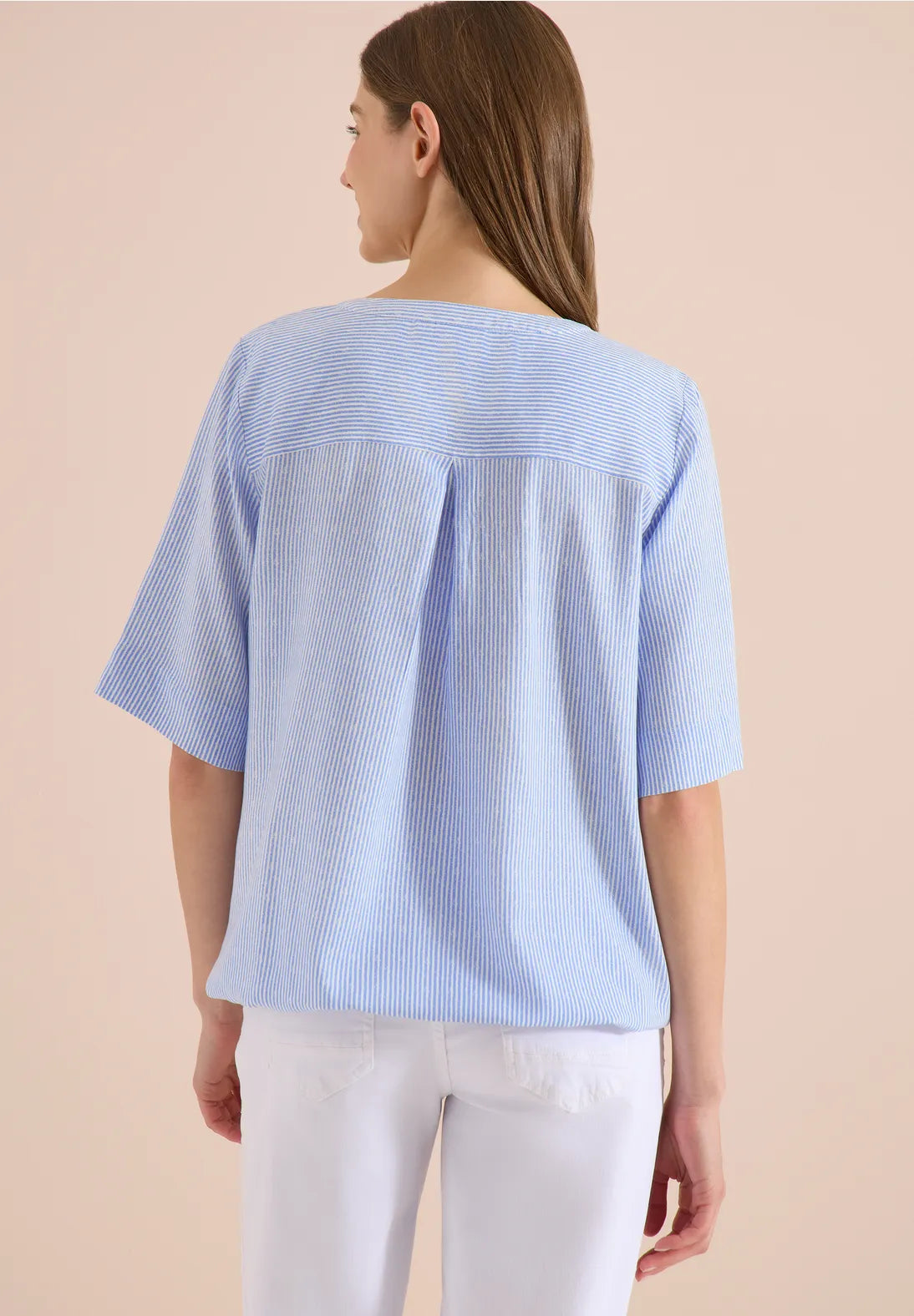 Cecil striped blouse in blue & white